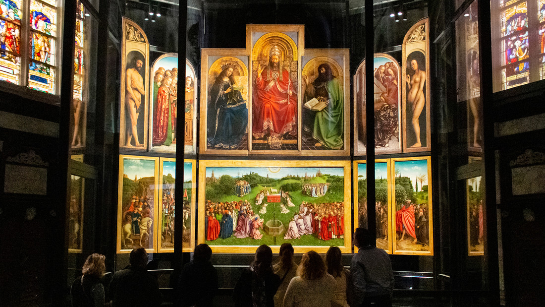 Genter Altar mit 18 Tafeln und biblischen Szenen