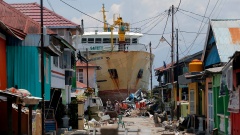 Nach einer offiziellen Zwischenbilanz kamen bei der Serie von Beben und dem folgenden Tsunami an der Westküste Sulawesis mehr als 840 Menschen ums Leben.